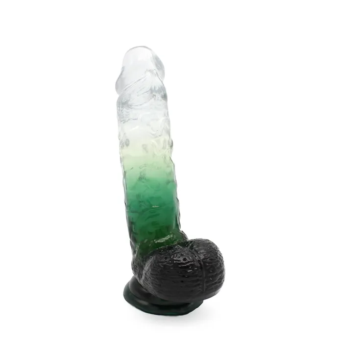 Kiotos Cox Color - Gekleurde Dildo 10 - 25 x 5,5 cm - Transparant/Groen | Kiotos COX Dildos