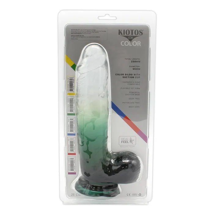 Kiotos Cox Color - Gekleurde Dildo 10 - 25 x 5,5 cm - Transparant/Groen | Kiotos COX Dildos