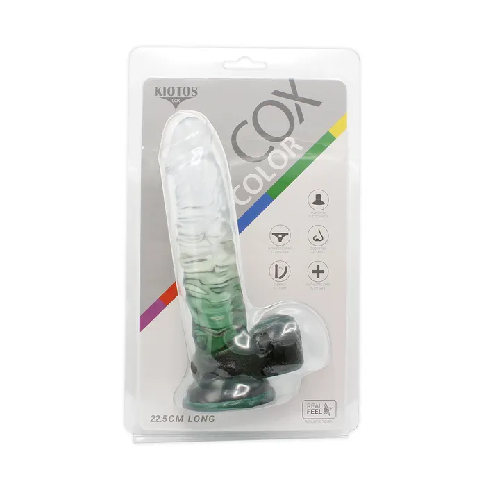 Kiotos COX Kiotos Cox Color - Gekleurde Dildo 04 - 22,5 x 4 cm - Transparant/Groen | Dildos