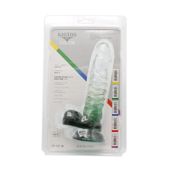 Kiotos COX Kiotos Cox Color - Gekleurde Dildo 04 - 22,5 x 4 cm - Transparant/Groen | Dildos