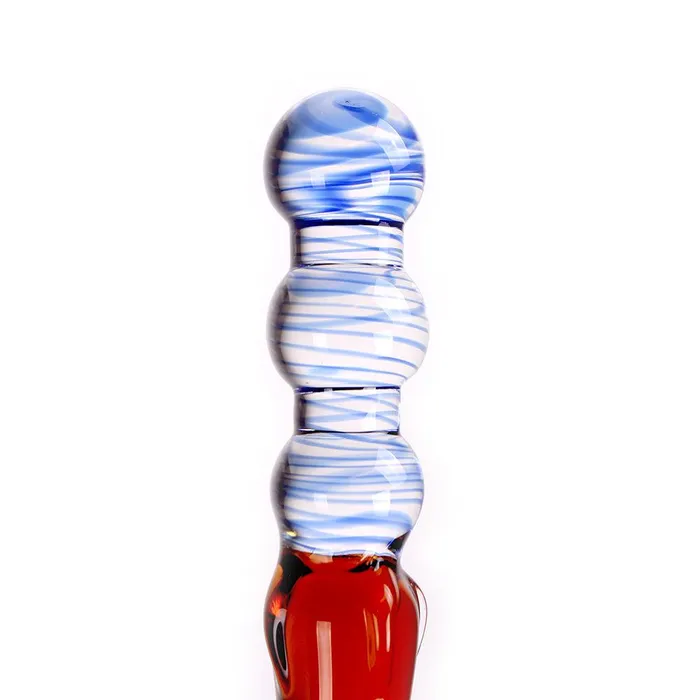 Kiotos Dildos | Kiotos Glass - Glazen Dildo Curves - Blauw/amber