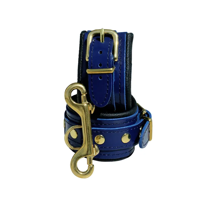 Kiotos Leather Handboeien Leer Blauw Kiotos Restraints