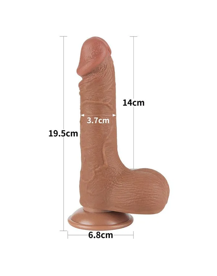 Lovetoy - Dildo Met Sliding Skin Technologie - 19.5 x 3.7 cm - Verwijderbare Zuignap - Medium Huidskleur | Lovetoy Dildos