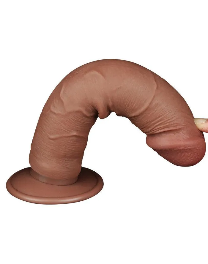 Lovetoy - Dildo Met Sliding Skin Technologie - 20.8 x 3.8 cm - Verwijderbare Zuignap - Medium Huidskleur | Lovetoy Dildos