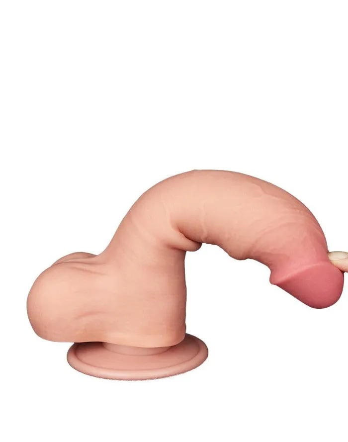 Lovetoy LoveToy - Dildo - Glijdende Huid Dildo - Lengte 20 cm - Diameter 3.9 cm - Lichte Huidskleur | Dildos