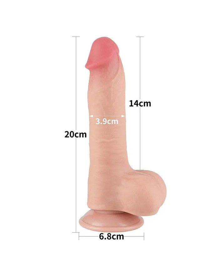 Lovetoy LoveToy - Dildo - Glijdende Huid Dildo - Lengte 20 cm - Diameter 3.9 cm - Lichte Huidskleur | Dildos