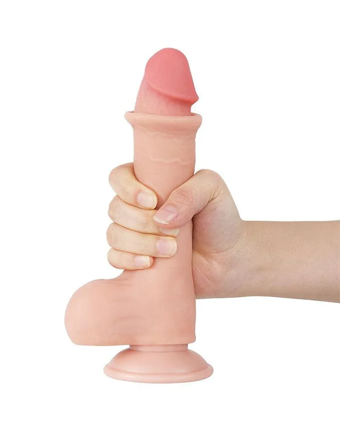 Lovetoy LoveToy - Dildo - Glijdende Huid Dildo - Lengte 20 cm - Diameter 3.9 cm - Lichte Huidskleur | Dildos