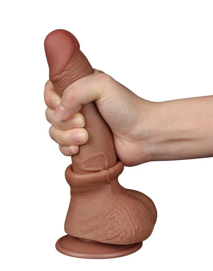 Lovetoy Lovetoy - Dildo Met Sliding Skin Technologie - 19.5 x 3.5 cm - Verwijderbare Zuignap - Medium Huidskleur | Dildos