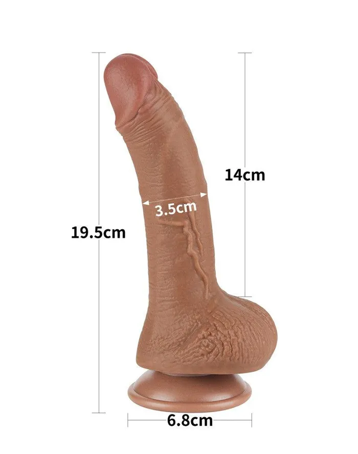 Lovetoy Lovetoy - Dildo Met Sliding Skin Technologie - 19.5 x 3.5 cm - Verwijderbare Zuignap - Medium Huidskleur | Dildos