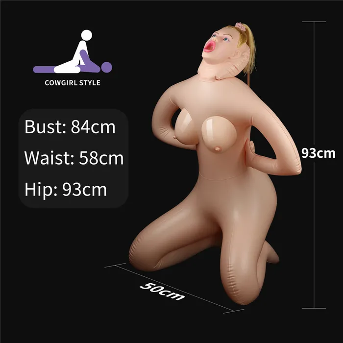 Lovetoy Male Sex Toys | Bambola BiondaHorny Cowgirl Doll - Volto in 3D, Capelli e Inserti Super Realistici in Silicone