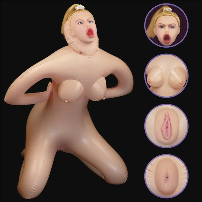 Lovetoy Male Sex Toys | Bambola BiondaHorny Cowgirl Doll - Volto in 3D, Capelli e Inserti Super Realistici in Silicone