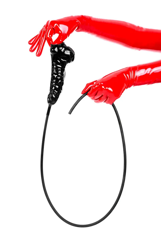 Male Sex Toys Chez Noir Anatomical Latex Cock Ball Sheath with Flushing Tube