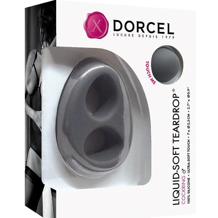 Male Sex Toys | Dorcel Dorcel - Liquid Soft Teardrop - Siliconen Rekbare Cockring - Opening voor Penis en Opening voor Testikels