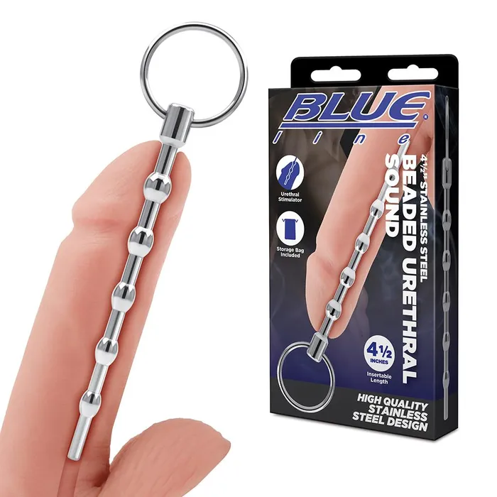 Male Sex Toys Honeys Toy BLUELINE 45 Stainless Steel Beaded Urethral Sound