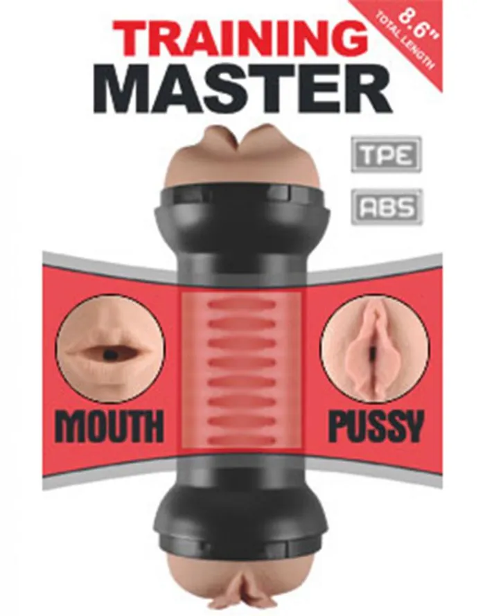 Male Sex Toys | Lovetoy Lovetoy - Training Master - Dubbele Masturbator - Mouth & Pussy