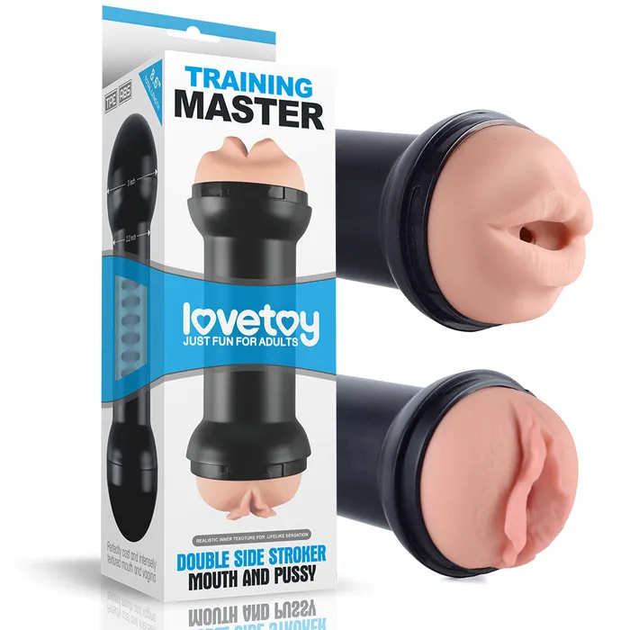 Male Sex Toys | Lovetoy Training Master Double Side Stroker Pussy and Mouth Flesh