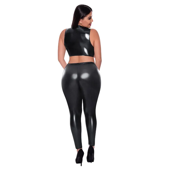 Male Sex Toys | Magic Silk Liquid Onyx Open Vest And Leggings