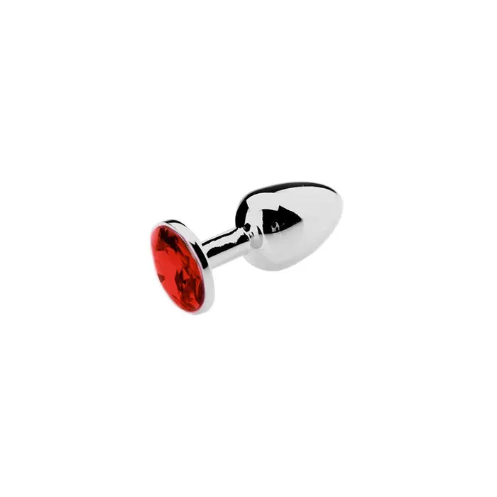 Male Sex Toys Perfect Lover Buttplug Aluminium Met Rood Kristal Small