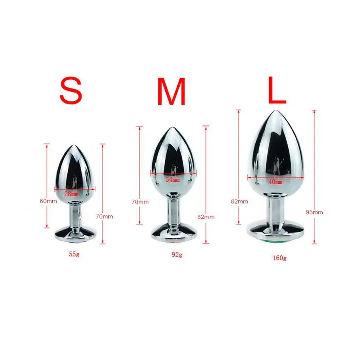 Male Sex Toys | Perfect Lover Buttplug Aluminium Met Rood Kristal - Small