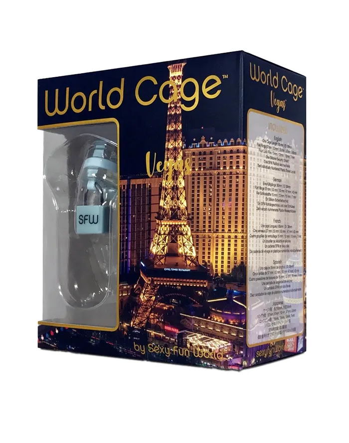 Male Sex Toys | World Cage World Cage - Kuisheidskooi VEGAS (maat M) Met anti-terugtrek schildje - Transparant