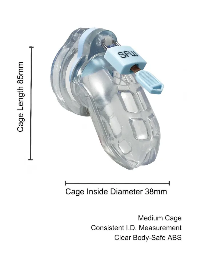 Male Sex Toys | World Cage World Cage - Kuisheidskooi VEGAS (maat M) Met anti-terugtrek schildje - Transparant