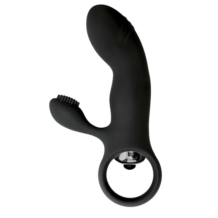 Mini Vibratore Rabbit (stimolazione interna ed esterna) in 100% puro Silicone - Nero, Batteire Incluse | Virgite Female Sex Toys