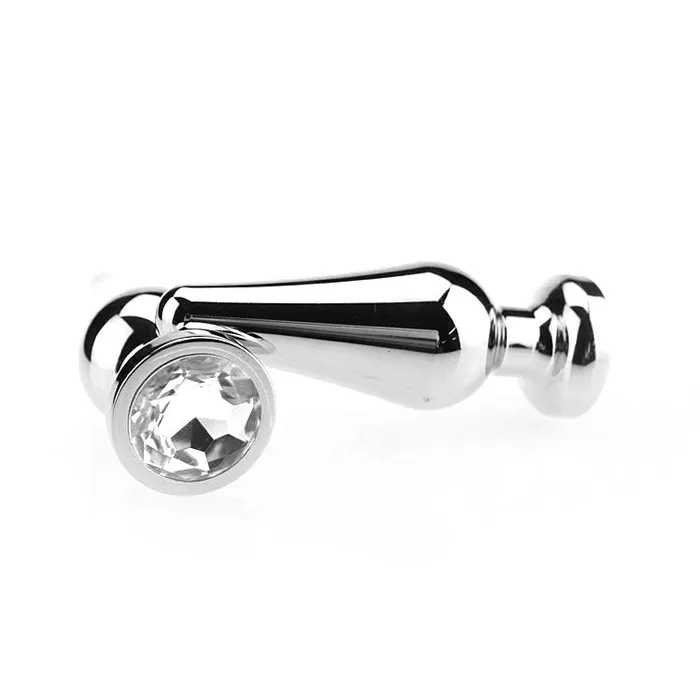 Perfect Lover Vibrators | Buttplug Aluminium Met Transparant Kristal - 130 mm x 46 mm