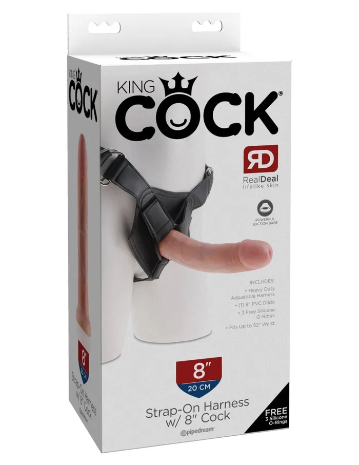 Pipedream Female Sex Toys | Pipedream - King Cock - Strap on Harness met Dildo - 20,5 cm -Lichte Huidskleur