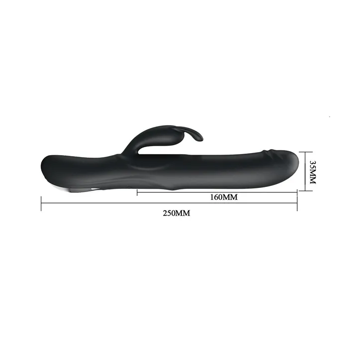 Pretty Love Female Sex Toys | Vibratore Rabbit rotante e vibrante - Silicone, Nero