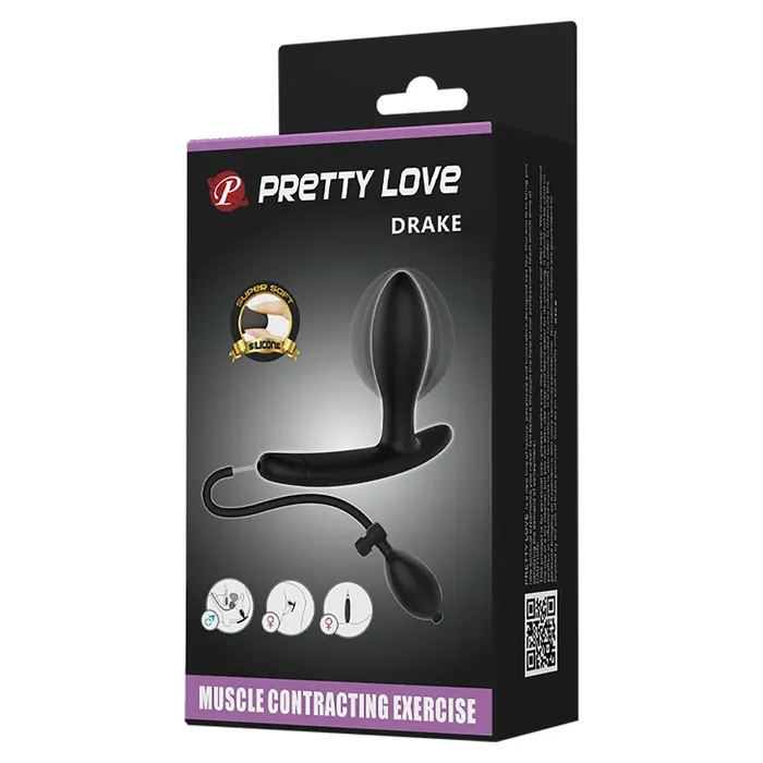 Pretty Love Plug Anale Gonfiabile in Silicone Medicale - 7.8 cm, Nero | Anal