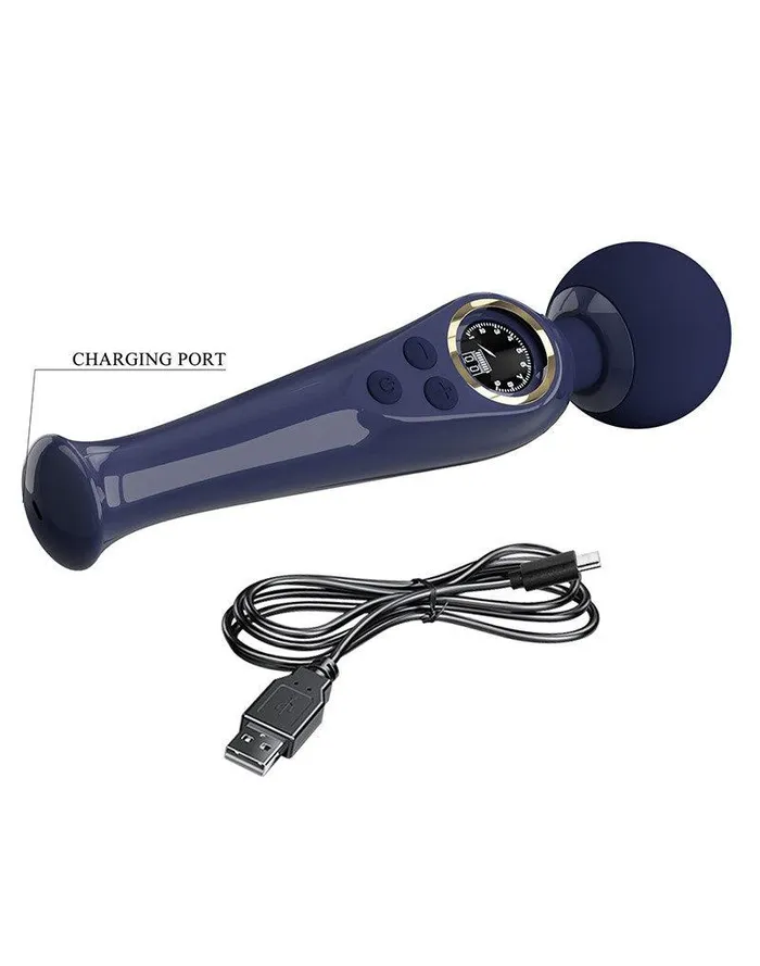 Pretty Love - Skyler - Wand Vibrator - Met LCD Display - Donkerblauw | Pretty Love Vibrators