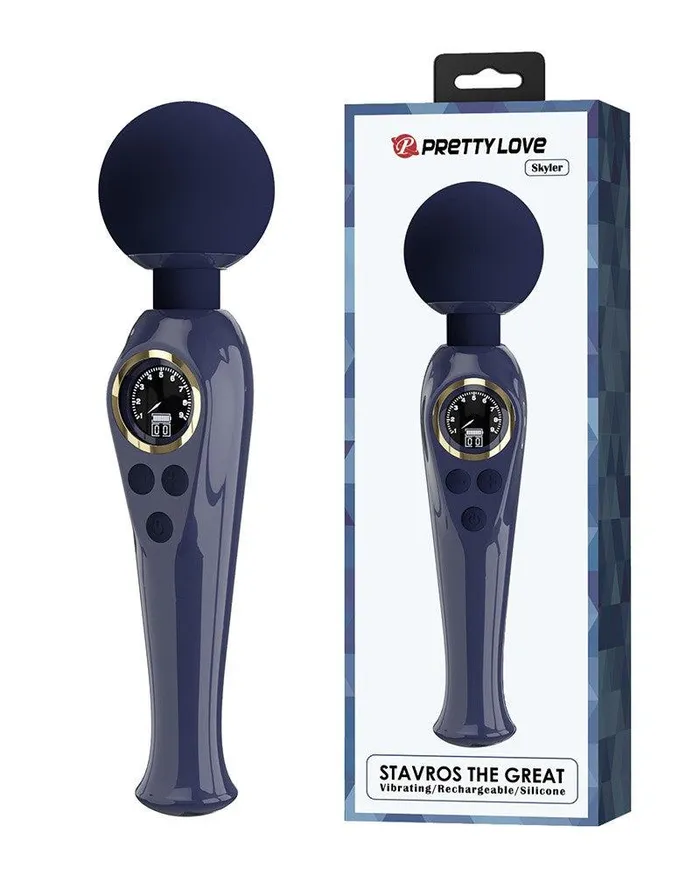 Pretty Love - Skyler - Wand Vibrator - Met LCD Display - Donkerblauw | Pretty Love Vibrators