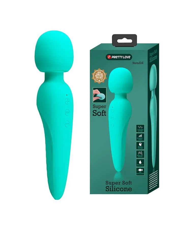 Pretty Love Vibrators | Pretty Love - Meredith - Wand Vibrator - 12 Standen - Waterproof - Turquoise