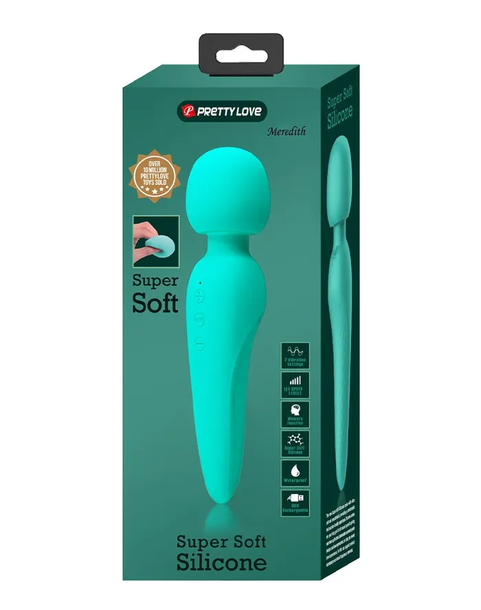 Pretty Love Vibrators | Pretty Love - Meredith - Wand Vibrator - 12 Standen - Waterproof - Turquoise