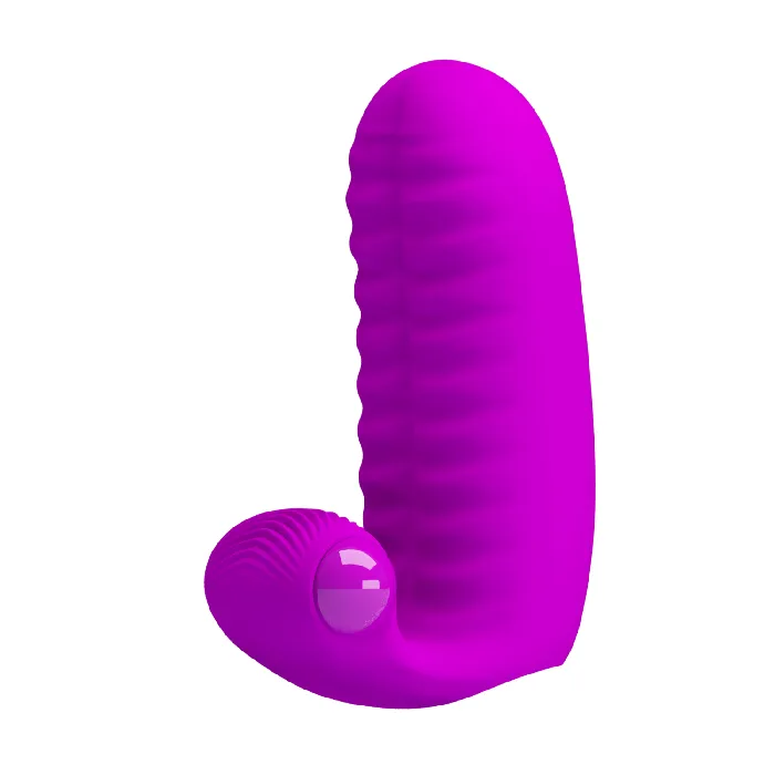 Pretty Love Vibrators Vibratore DOPPIO da dita con stimolatore clitorideo Viola