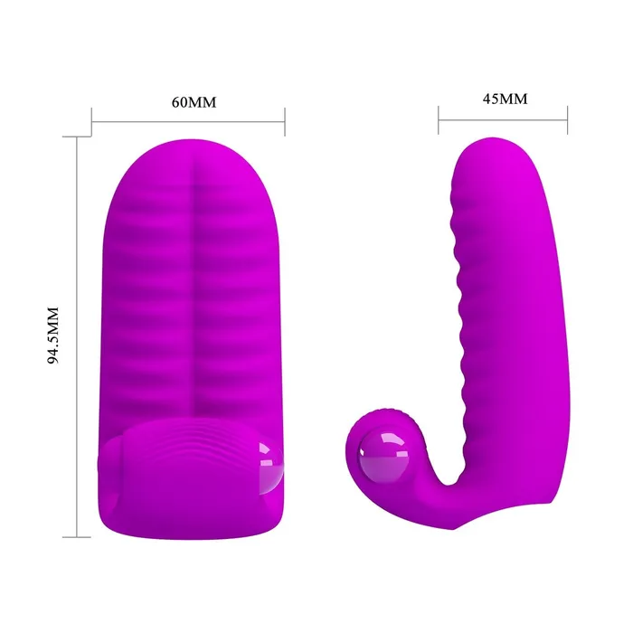 Pretty Love Vibrators | Vibratore DOPPIO da dita con stimolatore clitorideo - Viola