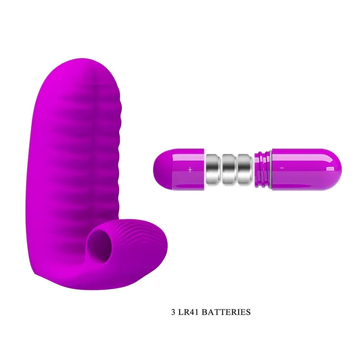 Pretty Love Vibrators | Vibratore DOPPIO da dita con stimolatore clitorideo - Viola