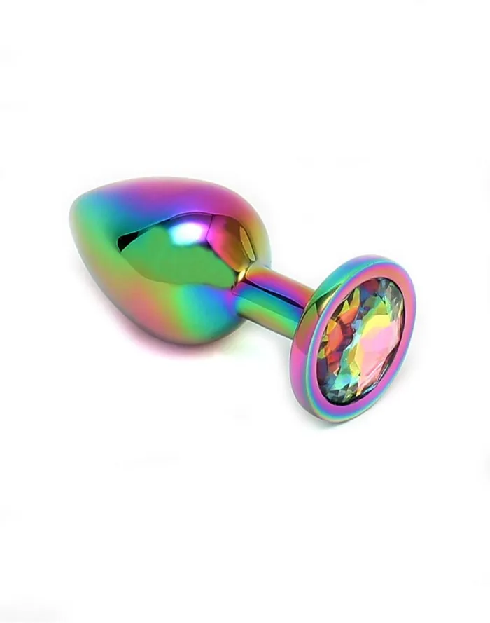 Rimba Anal Rimba Pisa Rainbow RVS Buttplug Met Siersteen