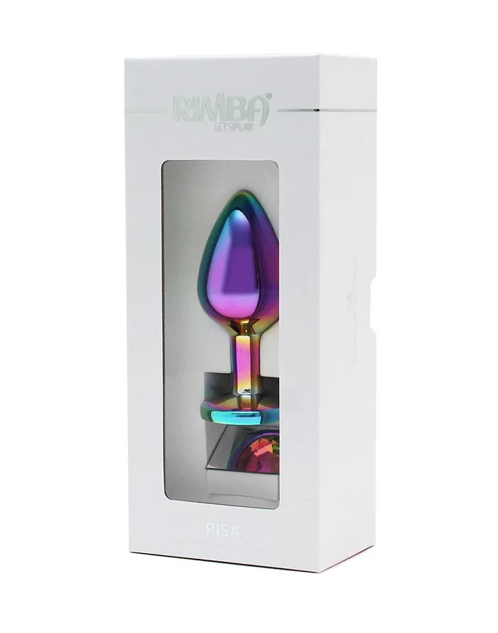 Rimba Anal | Rimba - Pisa - Rainbow RVS Buttplug Met Siersteen