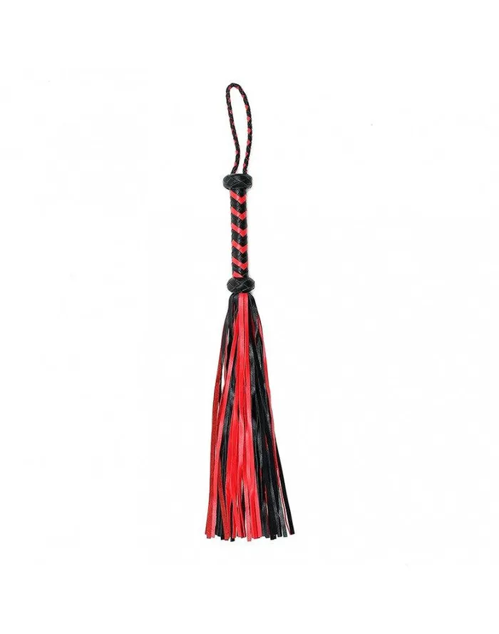 Rimba Bondage Play Vibrators | Rimba - Gevlochten Zweep - Flogger - Rood/Zwart