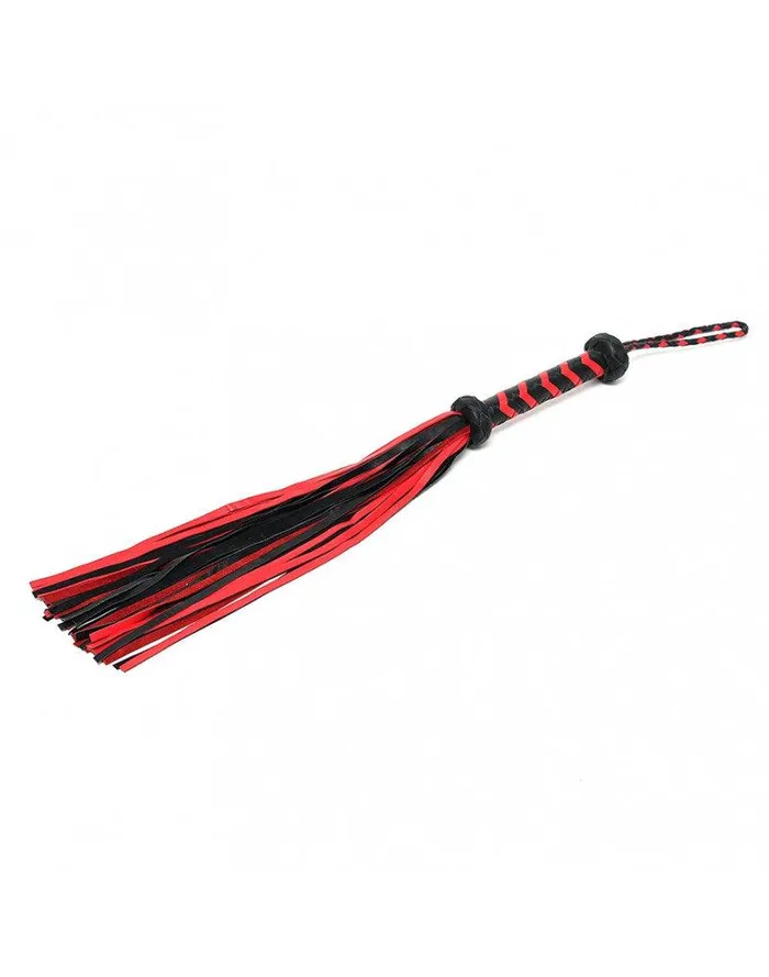 Rimba Bondage Play Vibrators | Rimba - Gevlochten Zweep - Flogger - Rood/Zwart