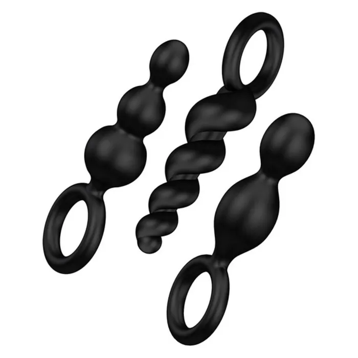 Satisfyer RS Soiree Butt Plug Set 3 x Nero Satisfyer Booty Call Silicone Anal