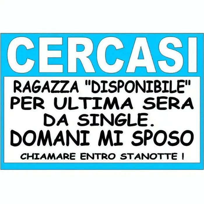 Sessopergioco Annuncio Addio al Celibato Cercasi ragazza disponibile per ultima sera da single Richiesta esperienza sessuale Vibrators