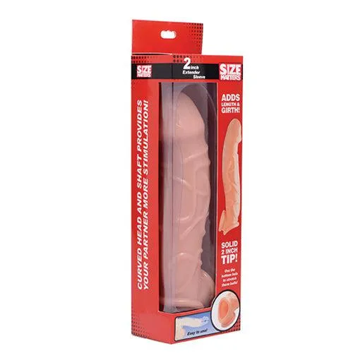 Size Matters - Extender Gebogen Penis Sleeve - Lichte Huidskleur | Size Matters Male Sex Toys