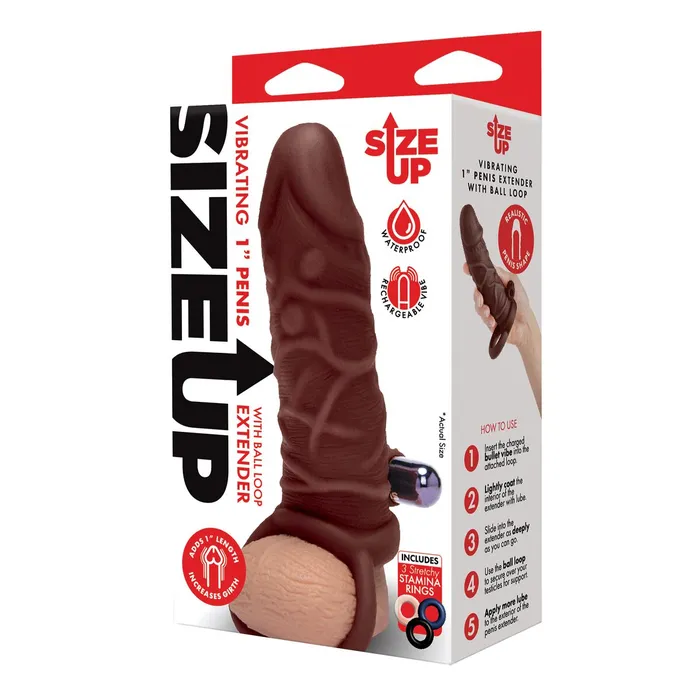 Size Up Male Sex Toys | Cover per pene Size Up Marrone Ø 4 cm 15 cm