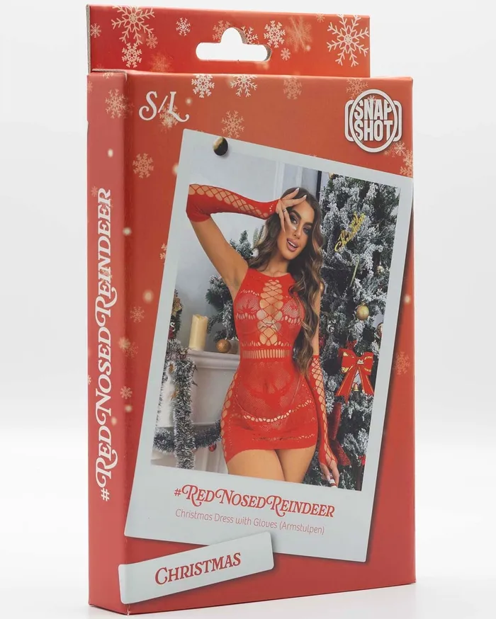 Snapshot - #rednosedreindeer - Visnet Sexy Kerstjurkje - One Size - Rood | Snapshot Teddies And Bodies