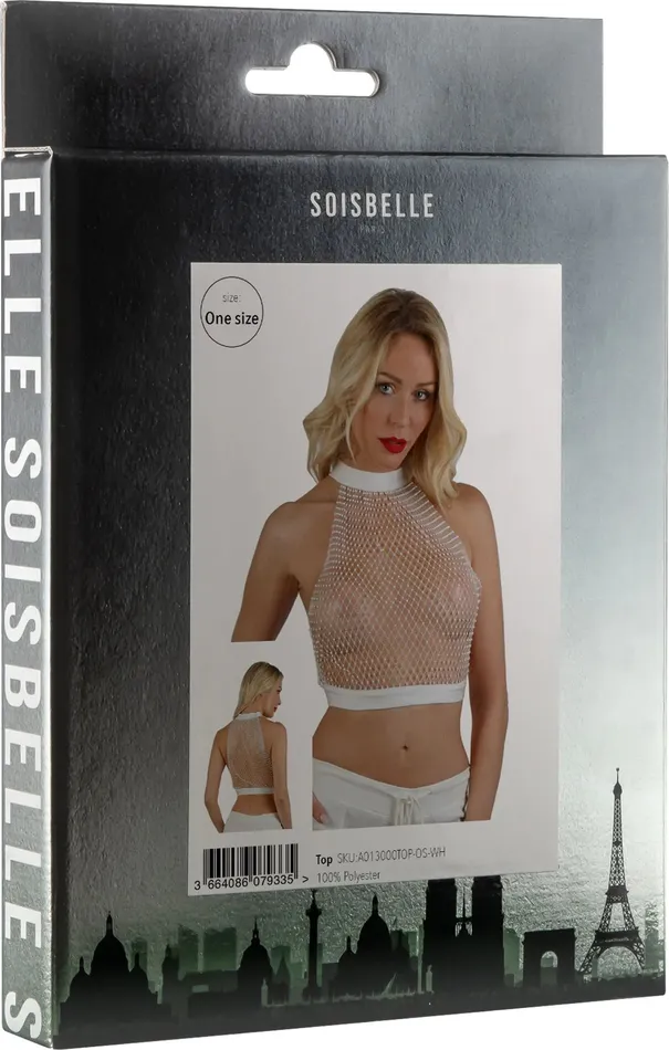 Soisbelle Paris - Net Top met Strass Steentjes - One Size - Wit | Soisbelle Paris Teddies And Bodies