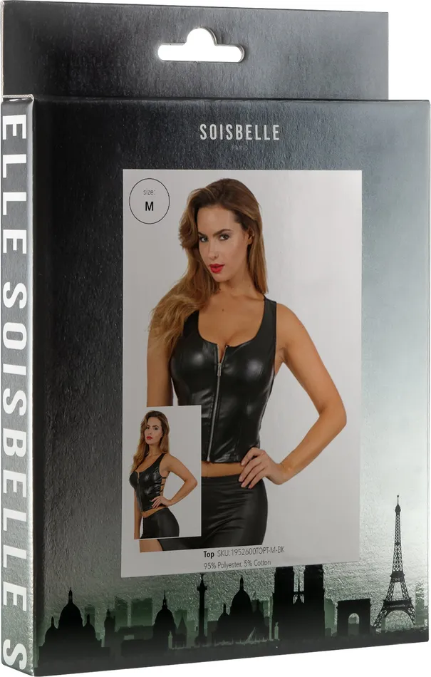 Soisbelle Paris Soisbelle Paris - Wetlook Top - Gekruiste Rugbandjes - Zwart | Vibrators