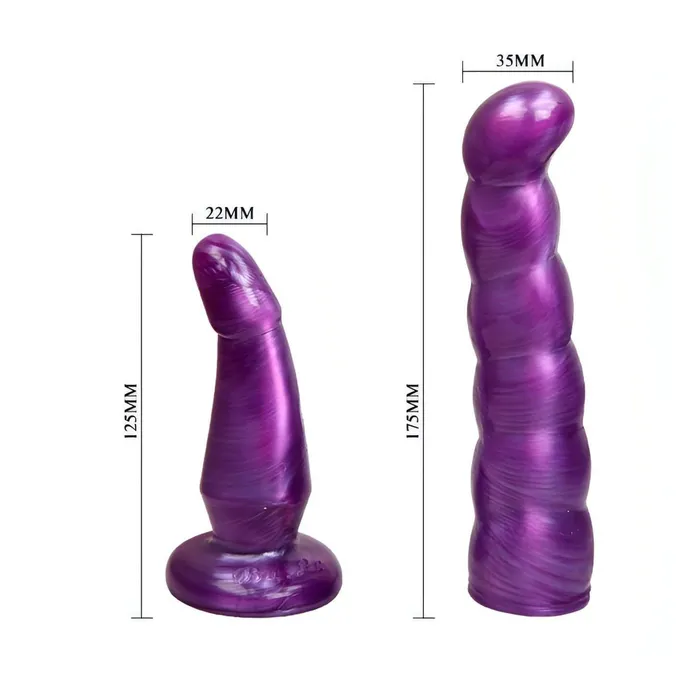 Strap-on interno/esterno o doppia penetrazione intercambiabile - Viola, TPE | Baile Female Sex Toys