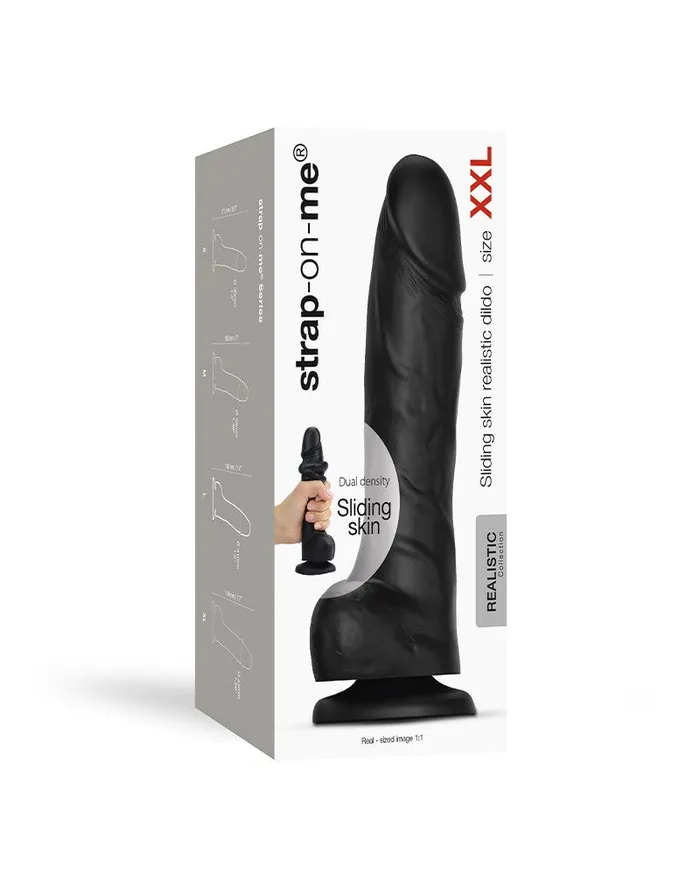 Strap-On-Me Female Sex Toys | Strap-On-Me - Sliding Skin Realistische Dildo - Zwart